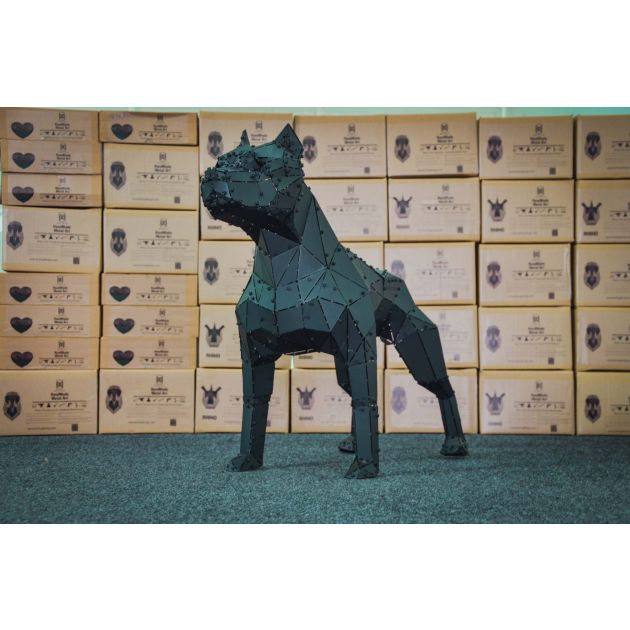 3D Metal Geometric Pitbull Large Statue - Domko.com