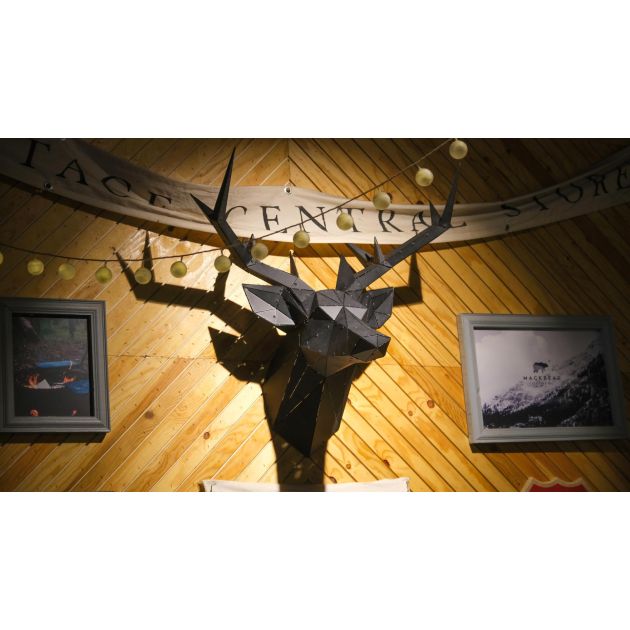 Adesivo Murale 3D Geometrico Testa Di Cervo In PVC – Decalcomania Animali Per Pareti, 51x81 Cm – Decorazione Casa Moderna Per Soggiorno, Camera