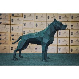 3D Metal Geometric Pitbull Large Statue - Domko.com