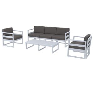 Комплект MYKONOS LOUNGE XL 133 Сребристо Сив с възглавници