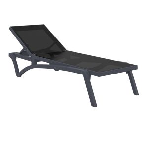 Шезлонг PACIFIC 089 Тъмно сив/Черен