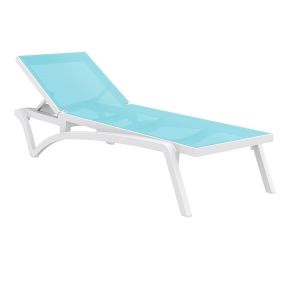 Шезлонг PACIFIC 089 Бял/Тюркоаз
