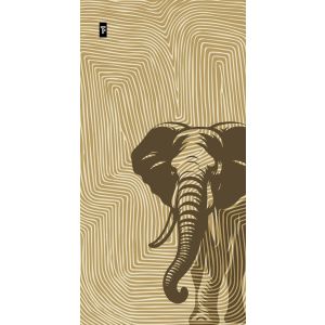 Beach Towel Feel & Touch Printed Animals 04 Beige