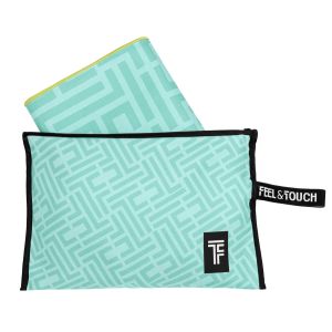 Beach towel set with bag Feel & Touch Motivo 02 Aqua