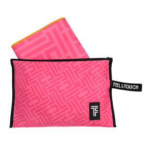 Beach towel set with bag Feel & Touch Motivo 05 Pink