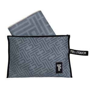 Beach towel set with bag Feel & Touch Motivo 06 Titanium