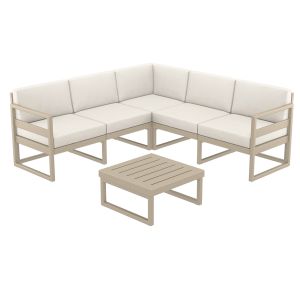 Ъглов Комплект MYKONOS LOUNGE 134 Таупе с възглавници