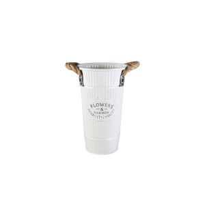 G19110106-1 Метална ваза, бяла