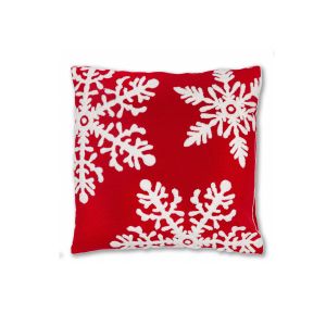 G2205 Red Decorative Pillow Mika Large Snowflakes 