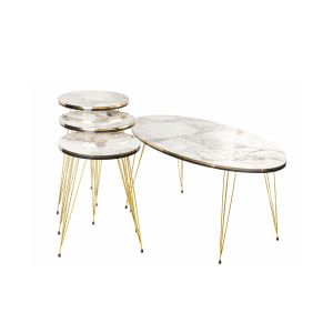 Side table set 4pcs Nest 3049 Beige Marble