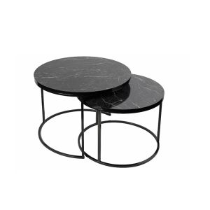 Side table set 2pcs Nest 9044 Black Marble