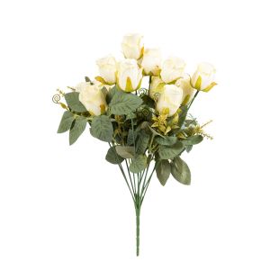 G230121-1 Artificial Flowers Bouquet Roses Cream
