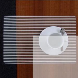 Table mat Stripes Weiss