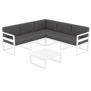 Ъглов Комплект MYKONOS LOUNGE 134 Бял с възглавници