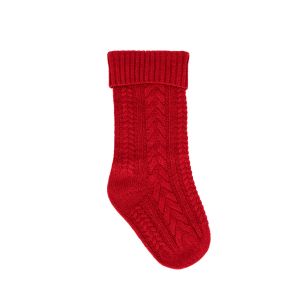 G25-199b Christmas Knitted Stocking Red