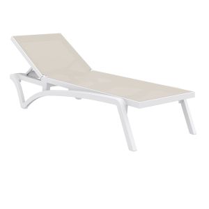 Шезлонг PACIFIC 089 Бял/Таупе
