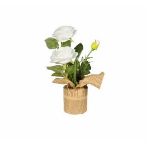 G1911015-1 Artificial flower with pot white