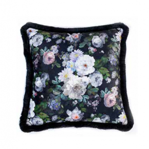 EY100 Black Mika Velvet Decorative pillow