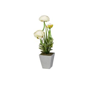 G1911013 Artificial flower with pot, white