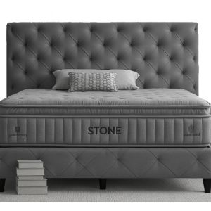 Bed Set With Mattress Mika Stone D.Grey Sb06