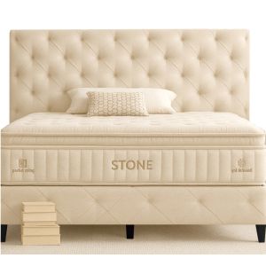 Bed Set With Mattress Mika Stone Ecru Sb37