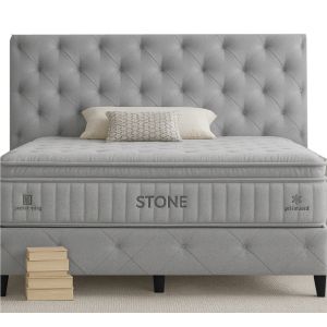 Bed Set With Mattress Mika Stone Med.Grey Sb21