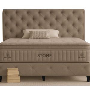 Bed Set With Mattress Mika Stone Taupe Sb38