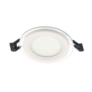 V2023400 Led Тънък Панел Кръг Стъклен 6w 3000k Lena-Rg
