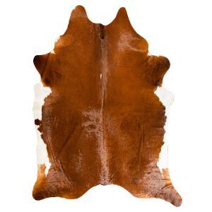 Естествена телешка кожа Leather Collection Caramel/White