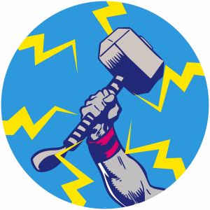DD1-056 Самозалепващ фототапет Avengers Thor's Hammer Pop Art