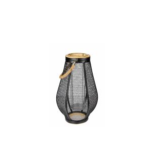 G230359/8 Черен Фенер Със Стъкло