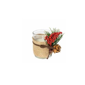 G230419-1 Christmas Decoration Mini Candle With Mistletoe