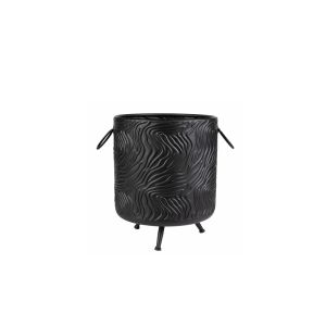 G230491-1 S/M Metal Plant Pot Black