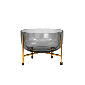 G25-19 Glass Vase Grey/Gold