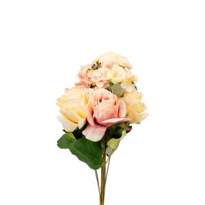 G25-74 Artificial Flowers English Roses/Hydrangea White Pink