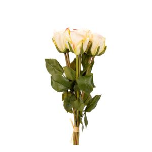 G25-68 Изкуствени Цветя 7-Рози Букет Крем