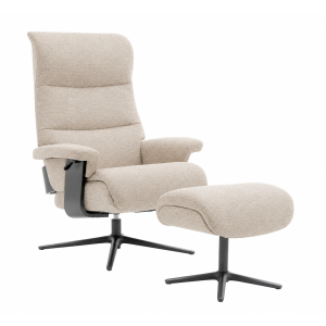 Relaxing chair with a stool Alpha Cream Aragon 03 