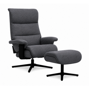 Relaxing chair with a stool Alpha D. Grey Aragon 97