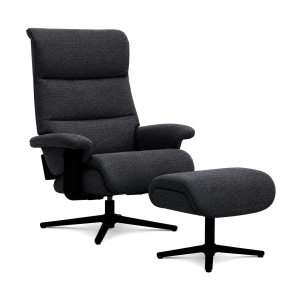 Relaxing chair with a stool Alpha Black Aragon 99