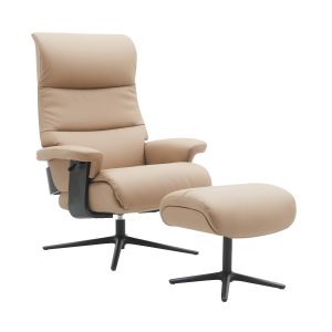 Relaxing chair with a stool Alpha Taupe L013