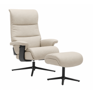 Relaxing chair with a stool Alpha Cream L025