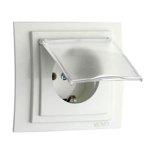 Larissa Контакт Заземен с Капак Бял