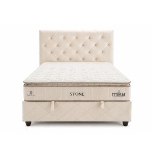 Bed Set With Mattress Mika Stone Ecru Sb37