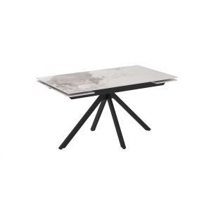 Extendable dining table with sintered stone top Mika Perla Frost 